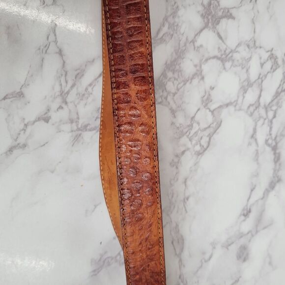 Gap Rich Orangey Brown Leather Belt With Gold Toned Buckle Women's Medium - Picture 4 of 7